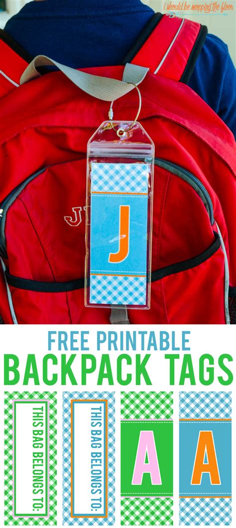 Printable Backpack Tags